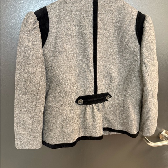 Juicy Couture L vintage military vibes Heather Gray Blazer with Black Trim EVC - Picture 10 of 13